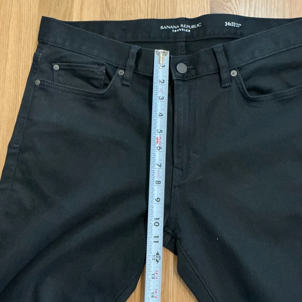 Banana Republic Traveler Pants Black Stretch 5 Pocket Slim‎ Fit 34x30 Mens